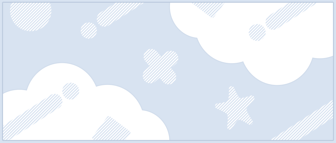 雲が可愛いIRIAMヘッダーフリー素材（薄い青色）